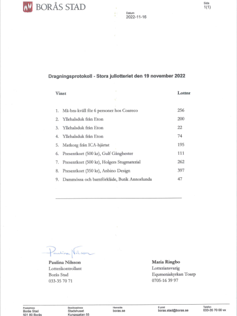 Dragningslista Stora Lotteriet